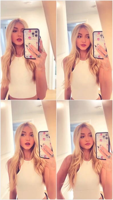 Emily Dobson in white T-Shirt selfie video for you.