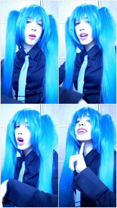 Teen Kate Nedashkovska with blue hair. Download video.