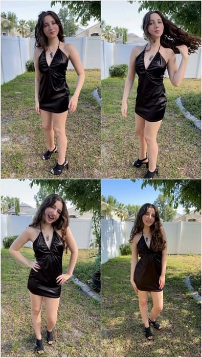 Teen Lexi Marie Hawks Model in black dress, full video.