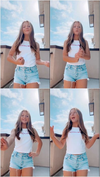 InstaGirl Victoria Belle Instagram Dance Challenge in white t-short for you.