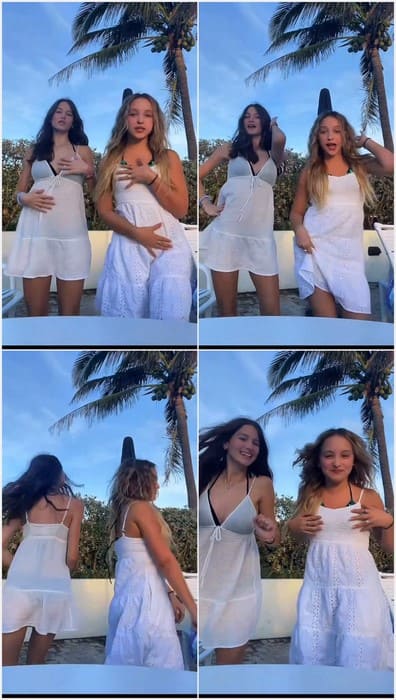 Schoolgirl Lilliana Ketchman mini dress with white and with girlfriend