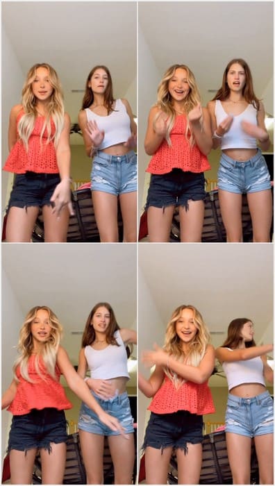 Teen model Lilliana Ketchman with big tits girl Callie Leinbach dancing and bounce tis