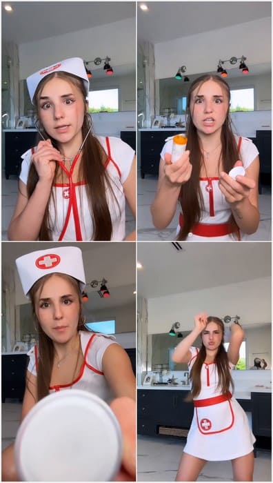 Model Piper Rock Elle Sexy Nurse Dance with sexy young legs for you. Full video.