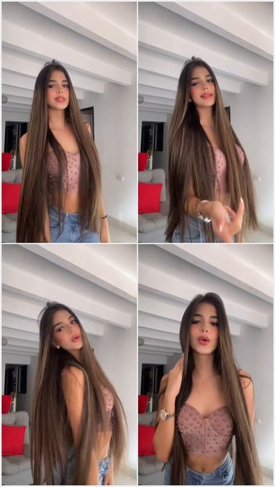 Sexy teen Valen Mejia talking with you on video, long haird, beauty face.