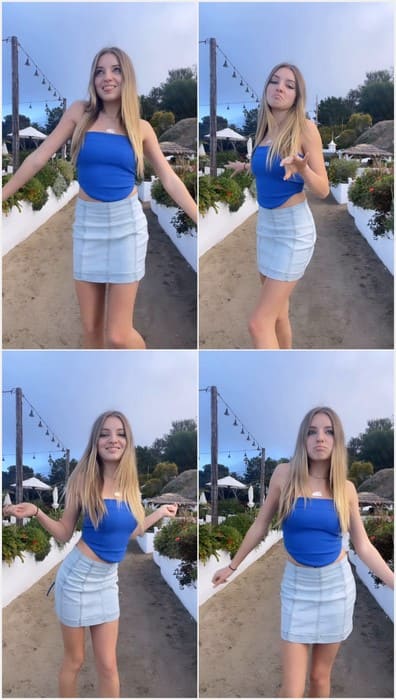 Popular teenager AnnaKate Dooley dancing on Instagram video, showing her sexy young legs and body in tight t-short.