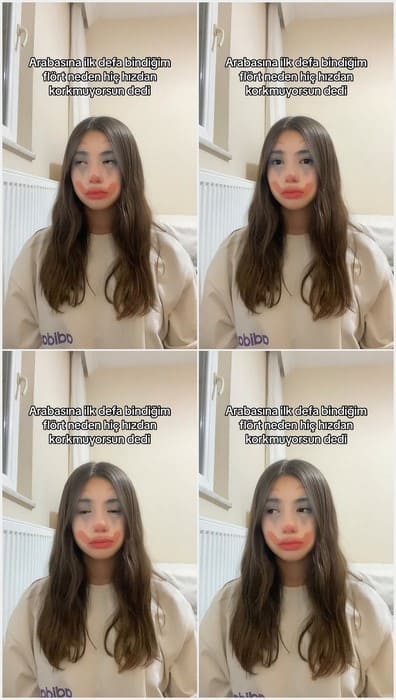 Ceyliinnx teen after blowjob. Her face very beauty. Red lips and big mouth for sex. Really hot tiktok model Ceyliinnx.