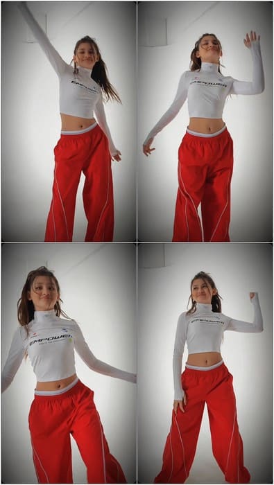 18y teen Chichina Kseniya Instagram video - Dancing in red pants.