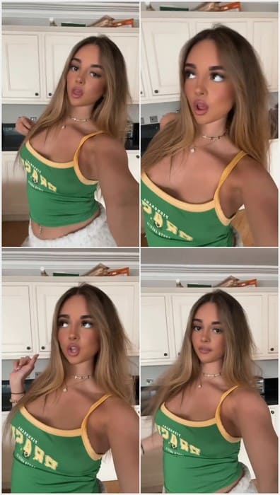 Tiktok star Daizie Johnson Ready for Sex in tight sexy t-shirt. Her natural boobs and body, free download video.