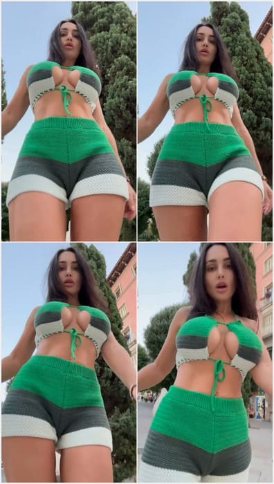 Sexy Demidova Helenka leaked porn - walking on the street in panties with cameltoe and naked tits. Fucking hot!