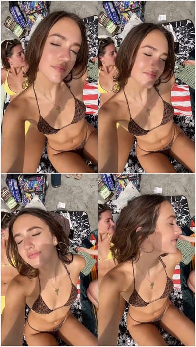 Pilot Paisley-Rose bikini video on the beach. Sexy young insta star Paisley posing for you and showing her boobs in bikini.