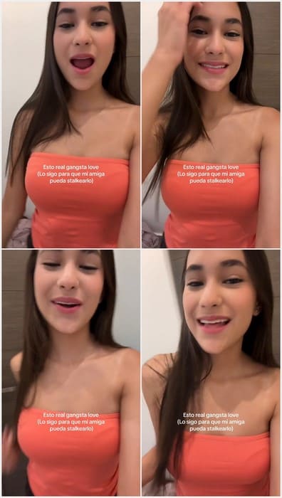 Valeria de Leon leaked video from tiktok. Nice tits in tight t-shirt with nipples. Hot latina girl, but no nude.