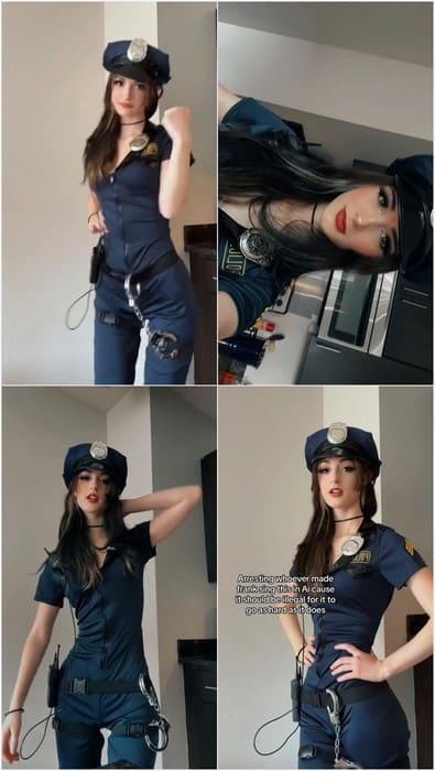 1Kyle8 leaked sexy video in police uniform. Dancing and show her sweet ass for your on leaked free video.