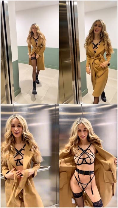 Zara Rose porn leak video and naked pussy in elevator. Blonde onlyfans star show her boobs and pussy.