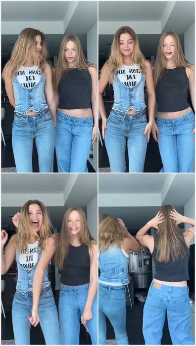 Young teen girl Dudka tiktok star - Sexy babe with her tiktok girlfriend dancing together. Enjoy!