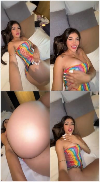 Gabriela Garcia naked masturbate and fucking her Columbian tight pussy with toy. Hot brunette OF girl.