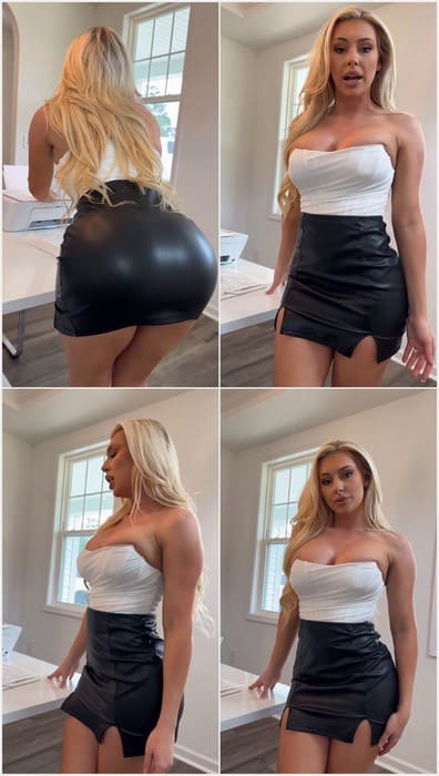 Kaelee Rene leaked onlyfans - sexy blonde babe in tight t-short and mini skirt, ready for fuck and sucking your dick.