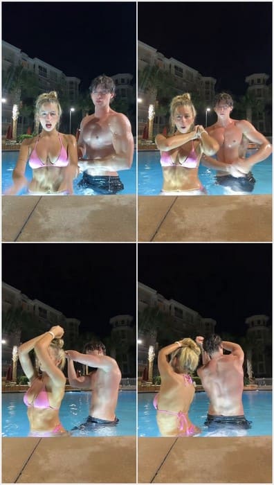 Sadie Mckenna boyfriend video in pool before hard fucking. So sexy tits ready for cum and fucking with BF.