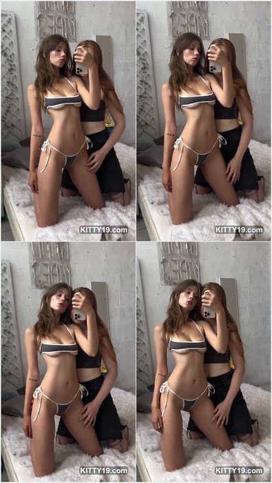 Instagram girl model Tero licking pussy with her lesbian girlfriend. Small and tight pussies on video.