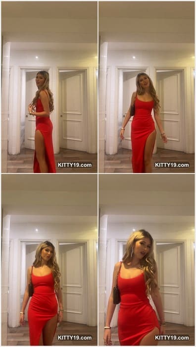 Clara Doelle leak full video in red sexy dress. Showing her pussy in panty and hot babyface!