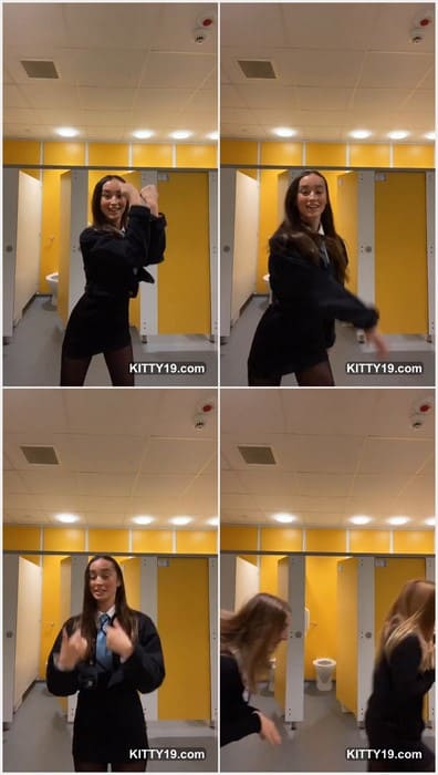 Leaahscott11 Tiktok sexy dance in bathroom. So hot and beauty tiktok model from UK.