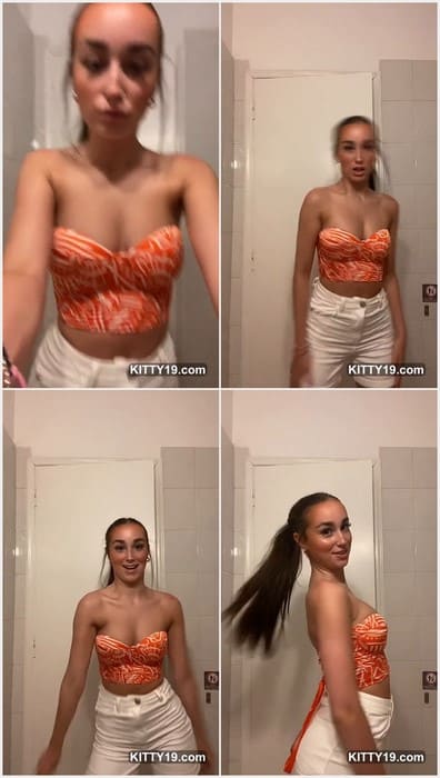 Leaahscott11 mini skirt dance and showing her big natural tits. Sexy tiktok model from UK.