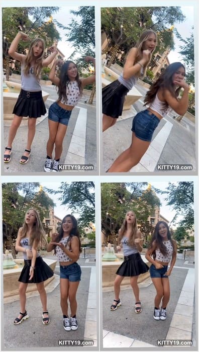 Nikol Strong young insagram star and her brunette friend - funny teens dancing. Sexy girls and hot dance for you!