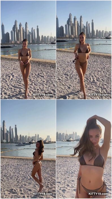 Pavlova Lidia nude on the beach in Dubai. Ready for sex with young guys. Videoshooting before hard fuck.