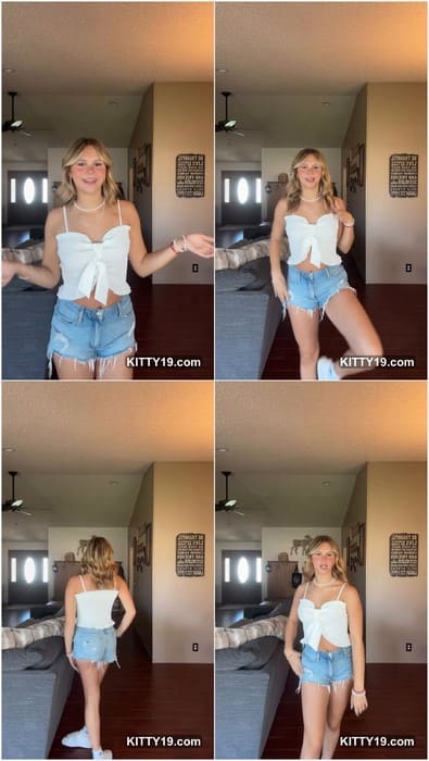 Presley Leonor nude legs in sexy jeans and dancing for tiktok video. Download blonde star and enjoy buddy!