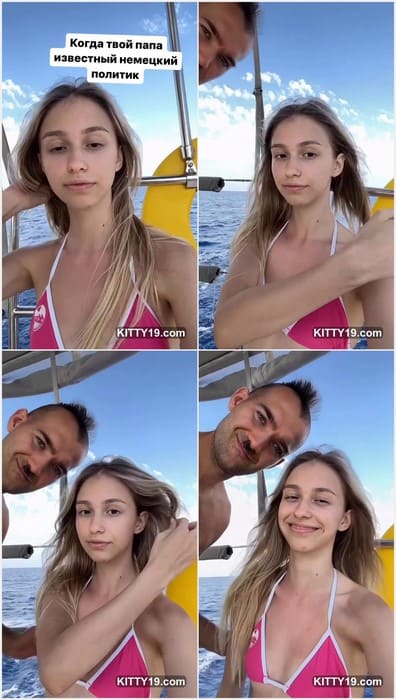 Bikini Rattt4 porn leak video with her sugar daddy. Showing her young and small tits and ready for fuck with old guys on yacht.