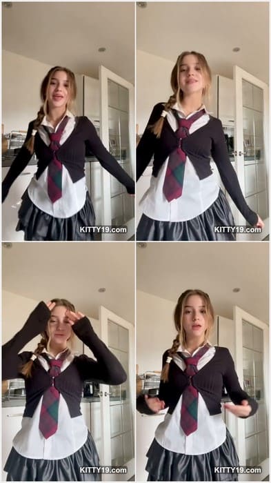 Nude schoolgirls uniform with beauty face on college room. Absolutly legal hot teen 19yo on leaked tiktok video for you.