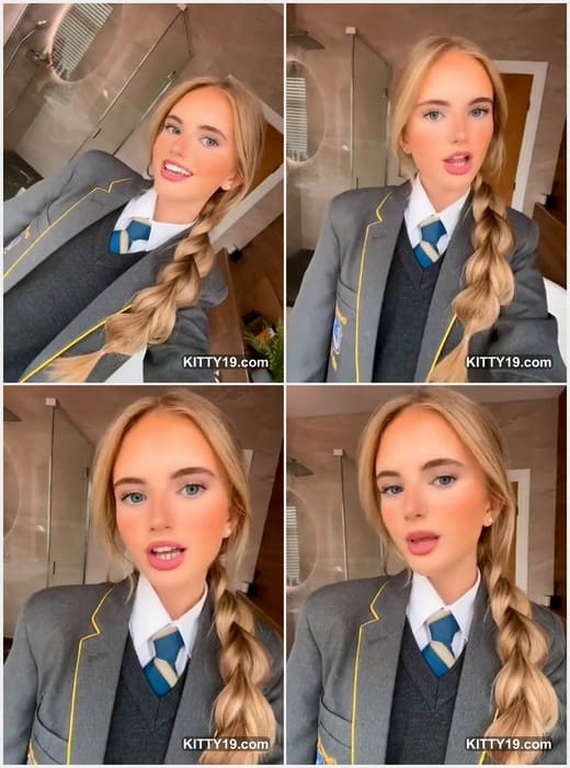 Schoolgirls uniform leaked video with blonde hot girl. Sexy mouth, she open and ready to get big cock now!