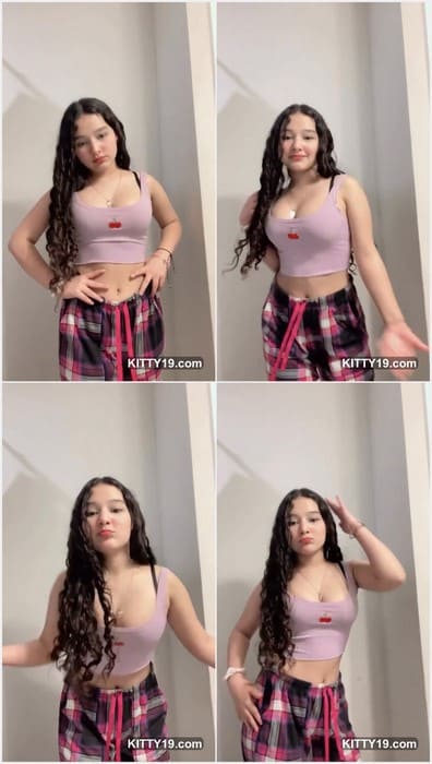 Beauty and hot tiktok spanish star Stefrpp showing her teenage big boobs for you on leak free video.