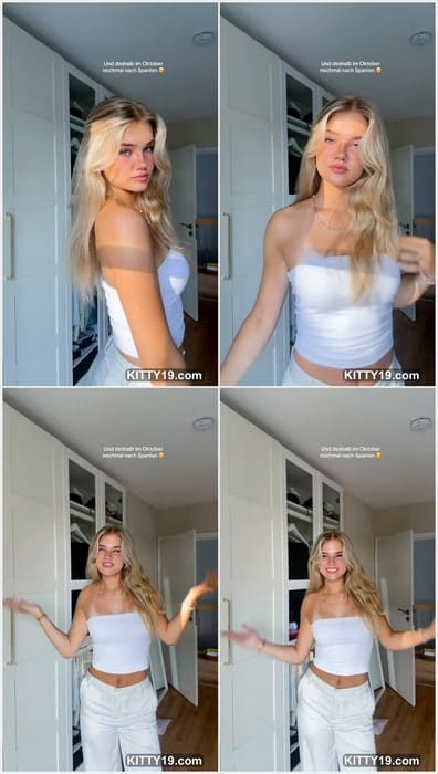 Blonde girl Alina_mtsn model with perfect natural tits and beauty babyface! Instagram star and tiktok girl absolutly hot and sexy on leak video.