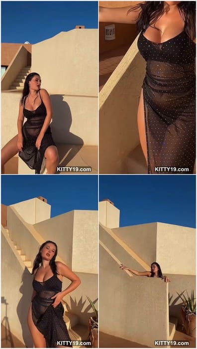 Ana Whiterose tits in black sexy dress and showing her big boobs! Beautiful singer, star and naked model Ana for you on leaked video.