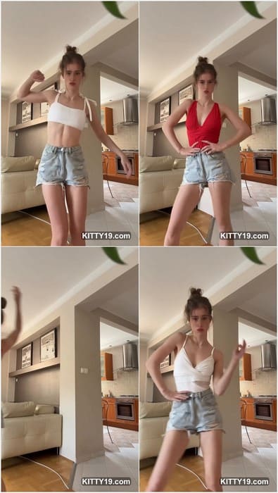 Mira Szalma onlyfans model in sexy short jeans dancing and posing for you on leaked full video. Download it now!