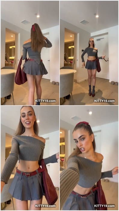 Sarah Leonard instagram hot babe in mini skirt and tight t-short. Hot and perfect babe with beauty face and hot body!