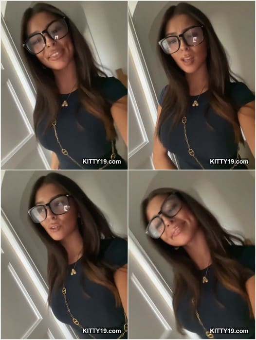 Angelina Deoll beauty face in glasses on tiktok video leak. Sexy and young girl with pretty smile!