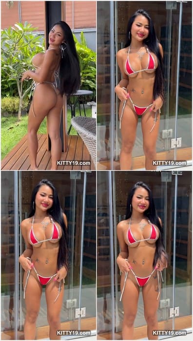 Praewasian leaked full video with sexy boobs and perfect pussy in red bikini. Download full video leak now!