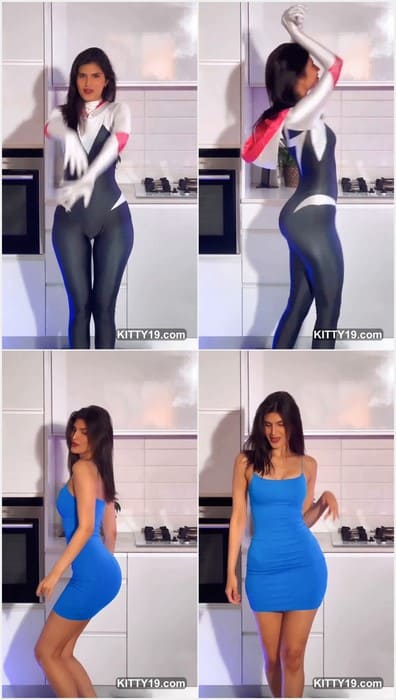 Yael Cohen Aris ass in blue tight dress. Sexy and beauty brunette Yeal star from Tiktok. She is Israel model! WOW!