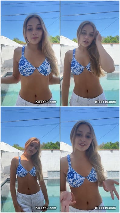 Alyson Halbreich leak video from tiktok where Alyson dancing in bra with open legs and mouth. Beauty and funny teenager!