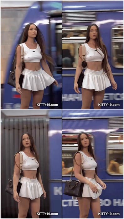 Kate Kuray ahegao teenager posing in Russian metro in mini skirt! Download it now and enjoy.