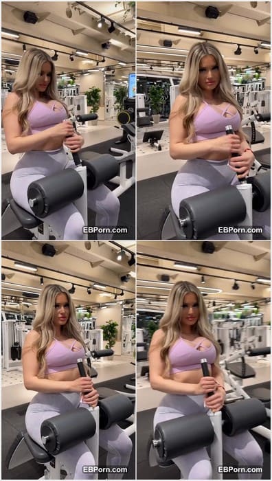 Barbie Stella tits in gym - amazing. Babe ready for sport and ride on glass dildo for us. Leaked video from Barbie Stella OF